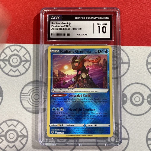 NEW CGC 10 Radiant Greninja 046/189 Astral Radiance Shiny Holo Rare Pokémon 1049