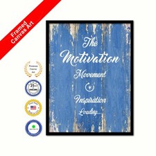 The Motivation Movement Inspiration Loading Blue Quote Framed Canvas Office Art