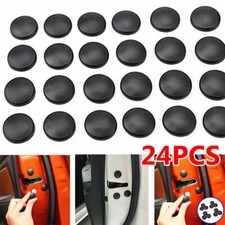  24Pcs Black Car Interior Door Lock Screw Protector Cover Caps Trims Accessories
