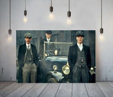 PEAKY BLINDERS 5 - GERAHMTES LEINWANDBILD KLASSISCHES SHOWBILD PAPIERDRUCK - SCHWARZ