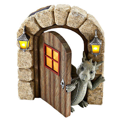 Resin Dragon Garden Decorative Ornament Stone Effect Little Dragon Statue