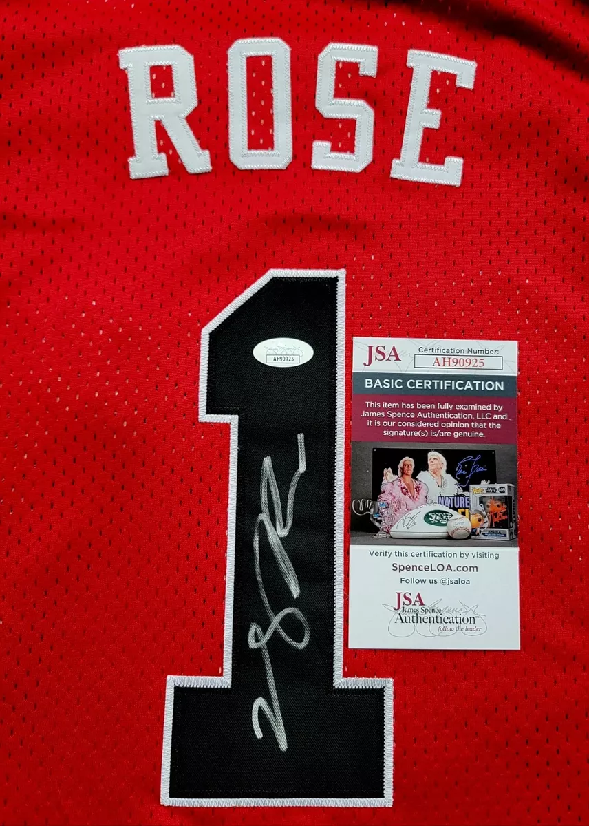 Derrick Rose Signed Chicago Bulls Jersey Size L In Person. JSA