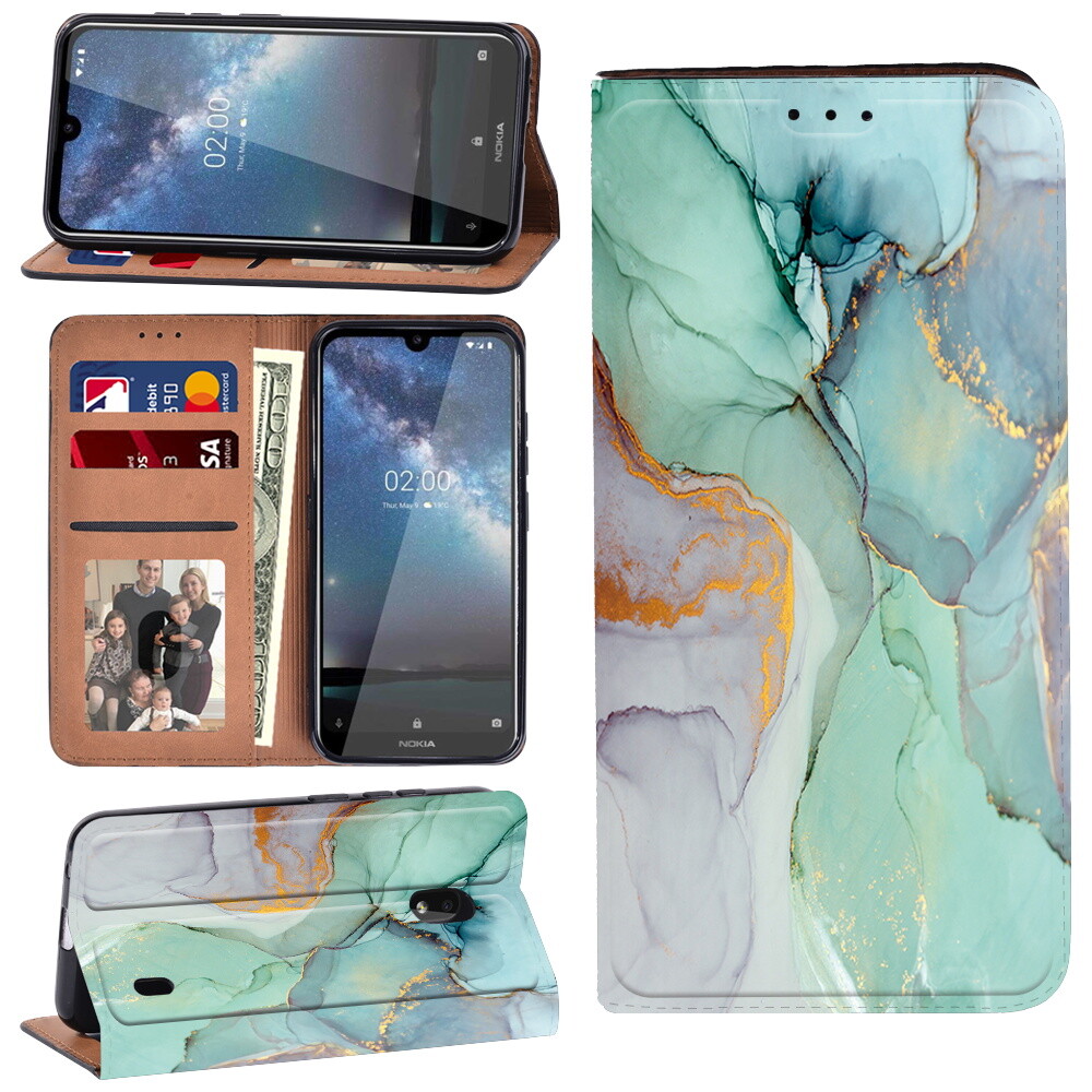 SHOYAO Custodia a portafoglio per Nokia 4.2, custodia in pelle PU di