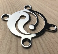 Custom Made Yin-Yang Neck Plate With 4Pcs Screws For Your Guitar or Bass Chrome