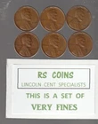 1950 / 1950D / 1950S / 1951 / 1951D / 1951S ~ 6 coin  VERY FINE LINCOLN CENT SET