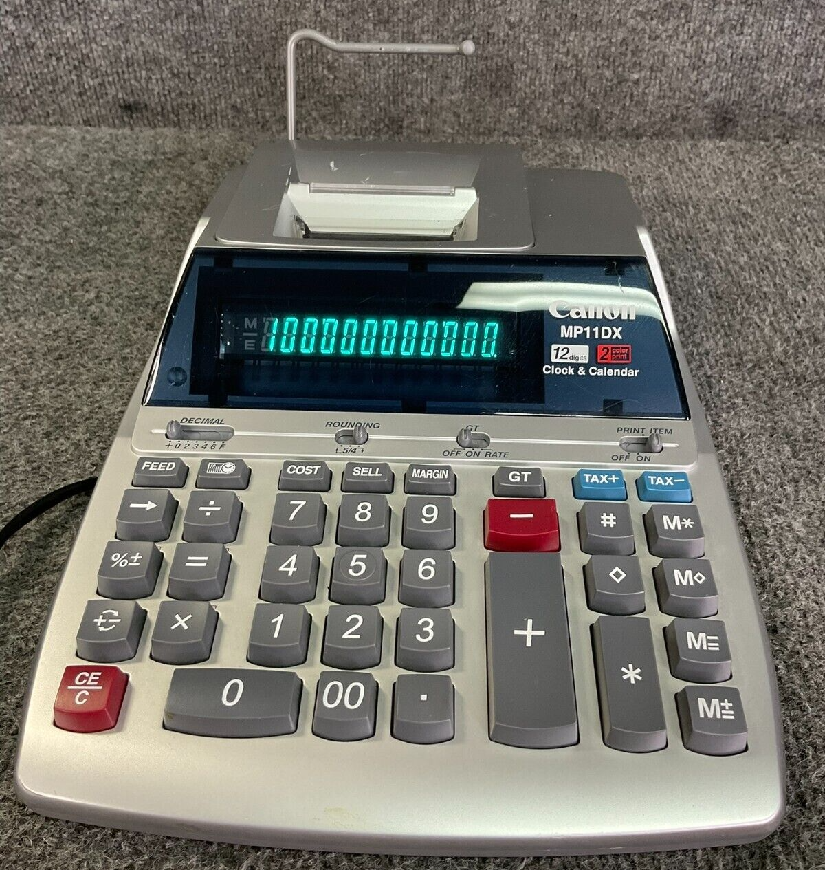 Canon MP11DX 12-Digit Desktop Printing Calculator with 2-Color Display and Clock Calendar-image