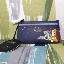 🎯Kate Spade Disney Lady & the Tramp Zip Slim Card Holder Wallet