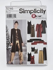 Simplicity Pattern 5746 Pants Jacket Scarf Cami Tunic 2-HR Misses 12- 20 UNCUT