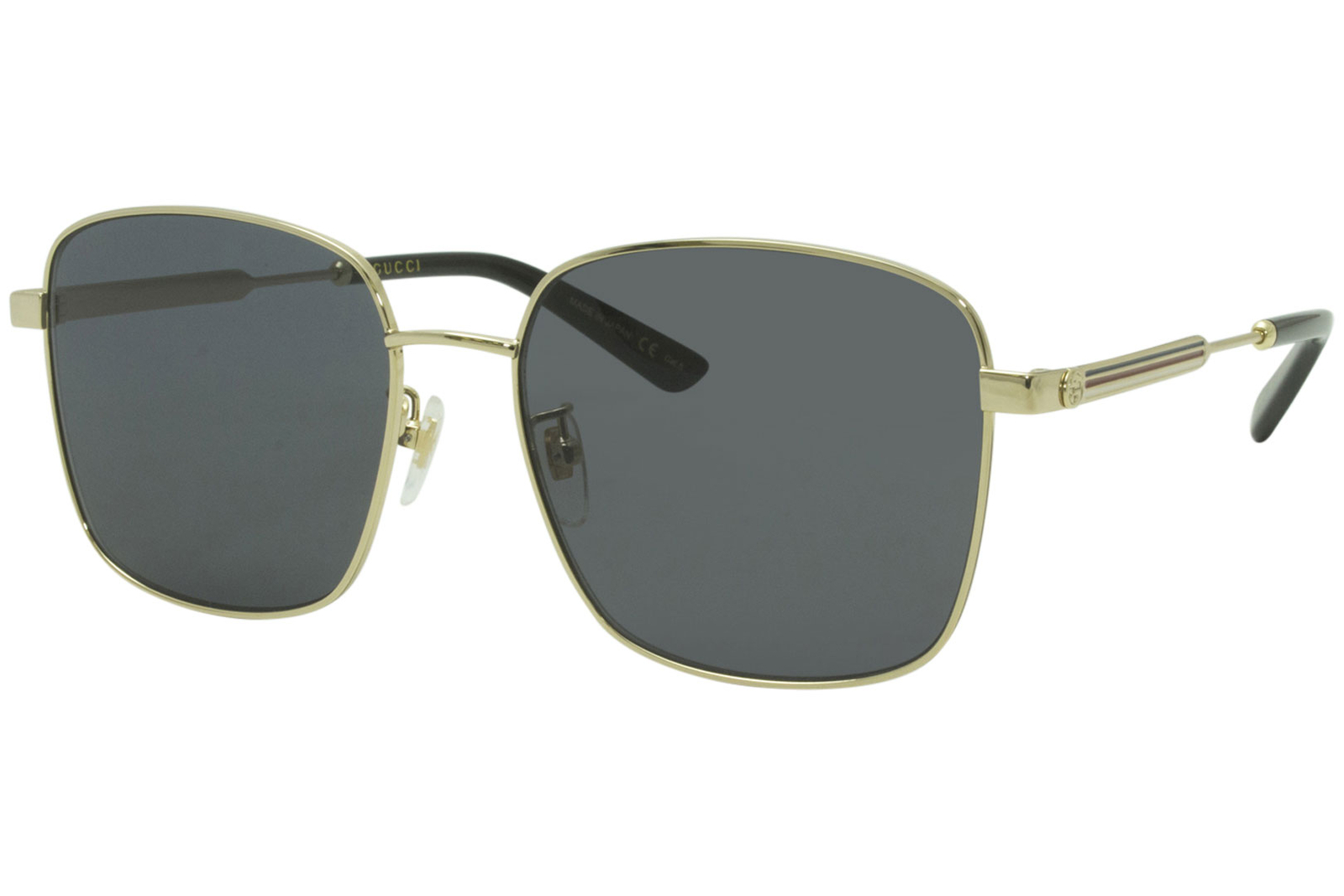 Солнцезащитные очки Gucci GG0825SK 002 Женские золотисто-черныесерые с модными квадратными линзами 58 мм 60790₽