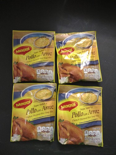 4 PACK CHICKEN FLAVORED RICE SOUP / SOPA MAGGI SABOR POLLO CON ARROZ 2.11 oz X 4