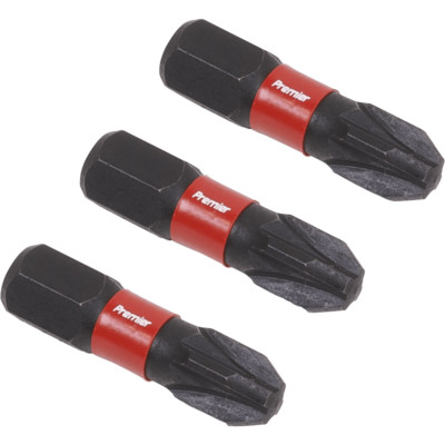 Sealey Impact Power Tool Pozi Screwdriver Bits PZ3 25mm Pack of 3