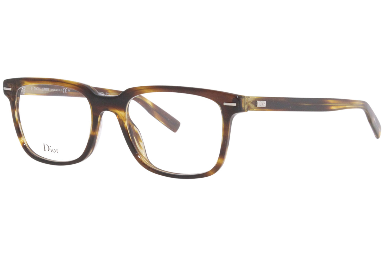 Dior Homme Blacktie223 BN8 Eyeglasses Frame Mens Striped Light Havana 52mm