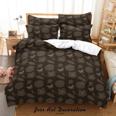 3D Flowers Butterfly Pattern Quilt Cover Set Bedding Sets Pillowcases Queen 37