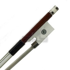 High Quality 4/4 Violin Bow Brazilwood Vegan Bone Frog Abalone Silver Wrap-White