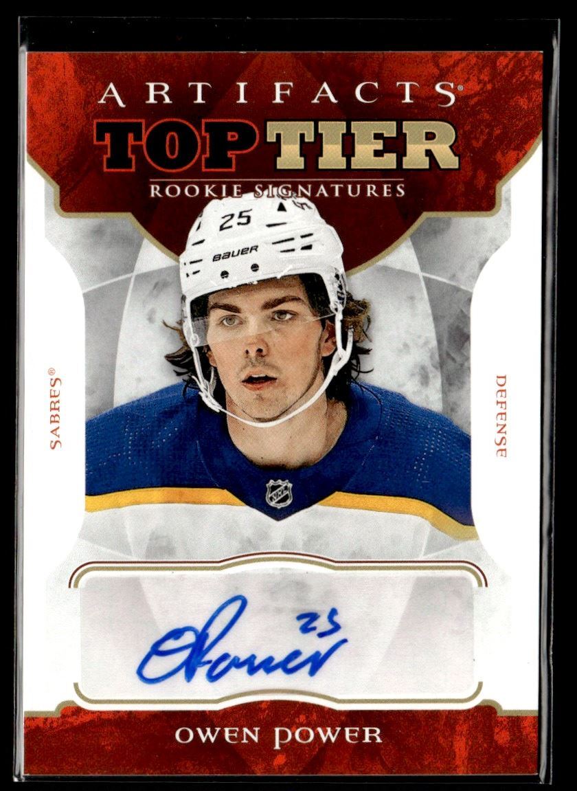 Owen Power #TTR-OP Hockey Cards 2022 Upper Deck Artifacts Top Tier Rookie Signatures trading card — raw and PSA graded price guide