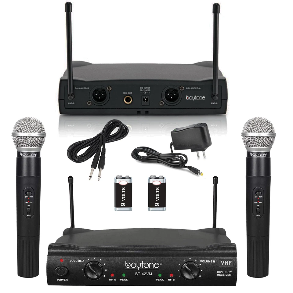 Boytone BT-42M, VHF Wireless Dual HandHeld Microphone System / caring Case - Image 4 of 4