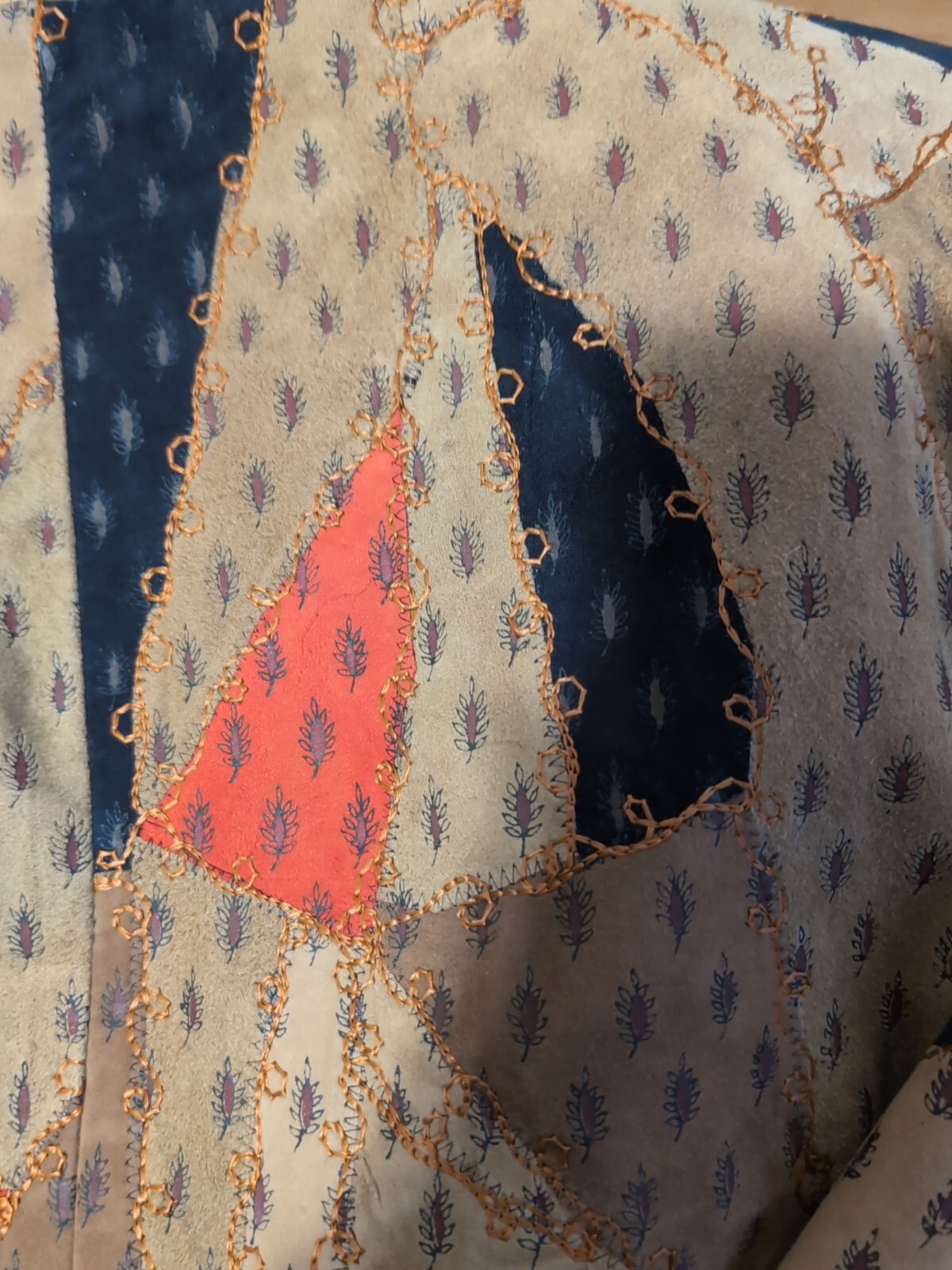 Papillon Boho Patchwork Suede Leather Embroidered… - image 2