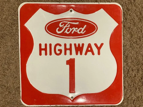 Vintage 1990’s Ford Highway 1 Embossed Metal Sign Mail Order Rare Street Road