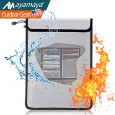Fireproof Document Bag with Zipper Waterproof Fire Proof Money Storage Organizer