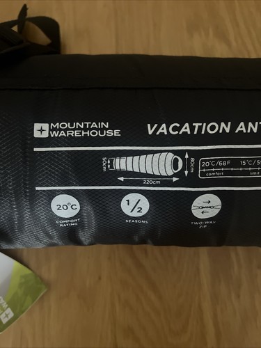 Mountain Warehouse Vacation Anti Bug Sleeping Bag Windproof 220cm - Picture 2 of 5