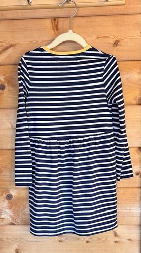 Worn In Good Condition Marks & Spencer Girls Navy Striped Dress Age 5-6 Years - Picture 3 of 3