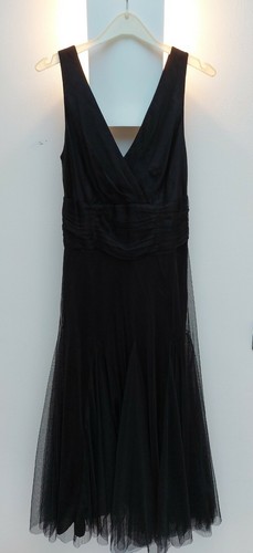 Ladies Long Black Dress Size 10 Monsoon 