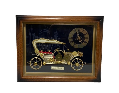 VINTAGE LINDEN ROLLS ROYCE 1910 ANTIQUE AUTOMOBILE CAR CLOCK JAPAN