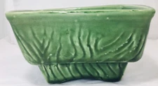 Vintage Brush Pottery USA Green Rectangular Planter 6” X 4.5"