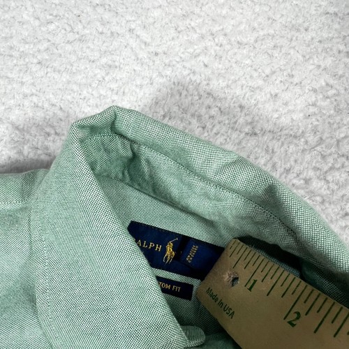 Camicia Ralph Lauren manica lunga con bottoni uomo cotone XS vestibilità personalizzata verde menta - Foto 5 di 9