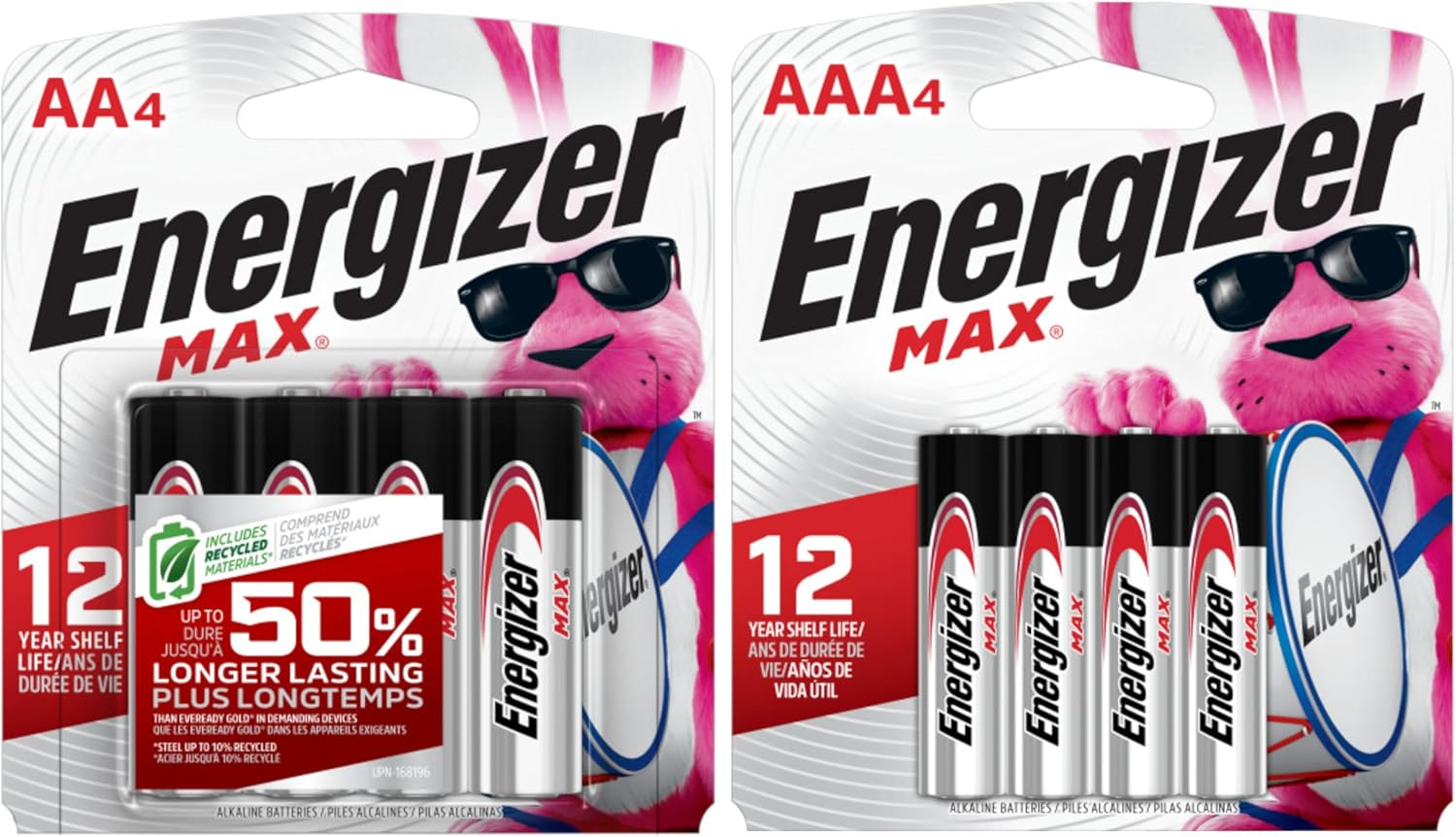 MAX AA Batteries & AAA Batteries Combo Pack, 4 AA and 4 AAA (8 Count)-image