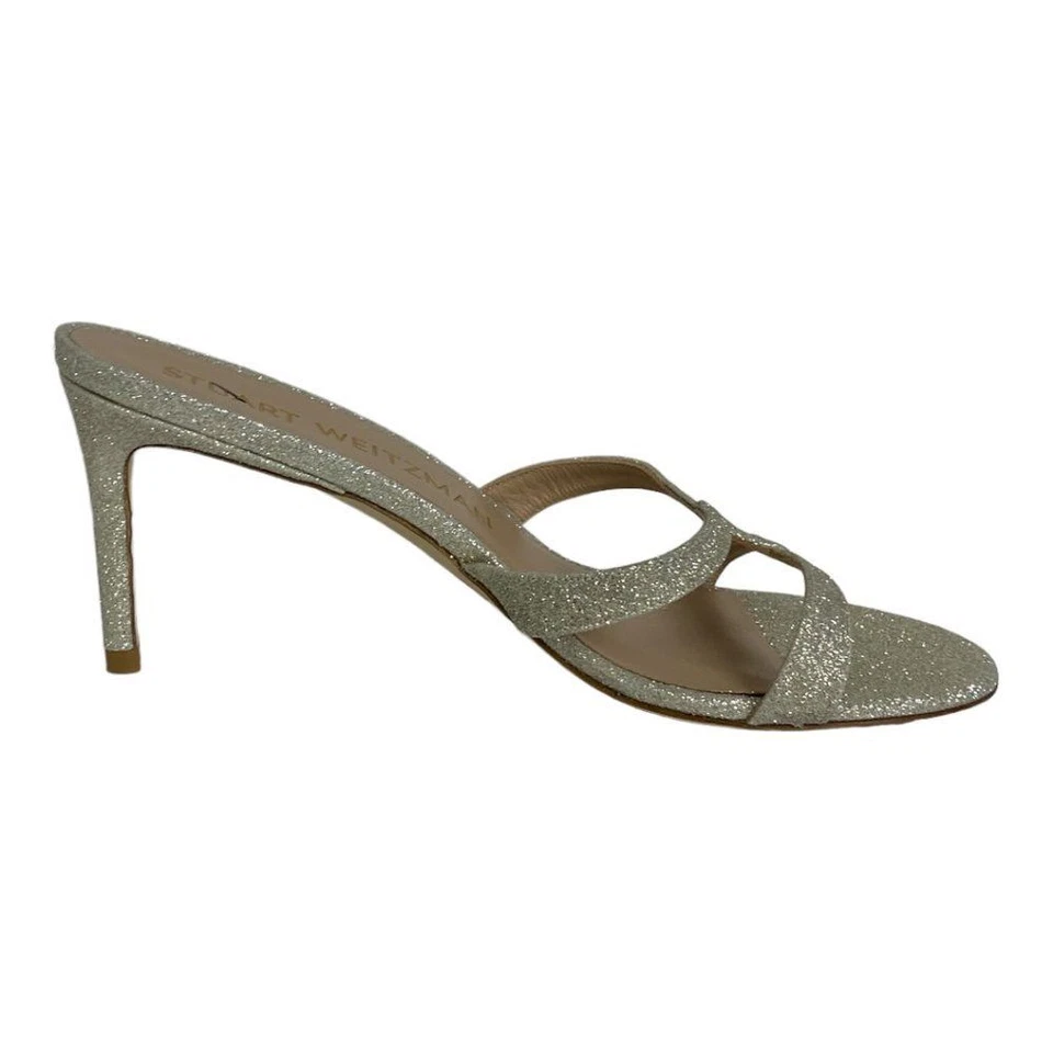 Stuart Weitzman Soiree Sleek 75 Glitter Sandals Size 39 or 8.5 Wedding Heels NEW - Image 3 of 4