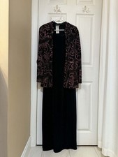 Onxy Nite Evening Dress with Jacket Size 18 Black Sequin
