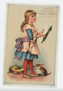 Mr Fancy Cancel Julius Saul Leading Clothier Troy NY Vintage Ad Card #1823