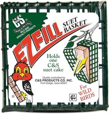 Easy to Fill Wire Bird Feeder Suet Basket w/ Chain Hanger
