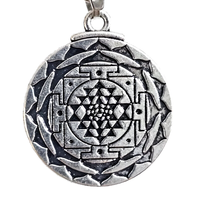 Chakra Yantra AnhäNger Halskette Sri Yantra 3. Auge Hindu 18 Zoll Kette Amule...