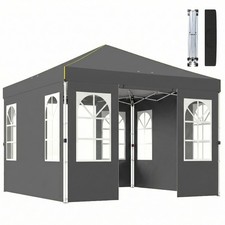 Pavillon 3x3m Wasserdicht Stabil Winterfest Pop-up Faltpavillon Ein-Knopf-Aufbau