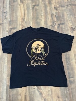 Chris Stapleton Horseback Cowboy Graphic T-Shirt Black 2XL Concert Merch