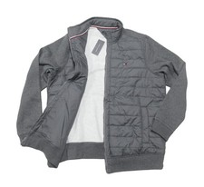 Tommy Hilfiger Big & Tall Men's Gray Quilted Hybrid Bomber Jacket (XLT)