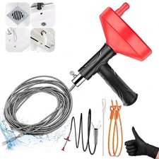 Drain Snake Auger 33 Ft, Plumbing Snake Drain Hair Clog 33 Feet Drain Auger
