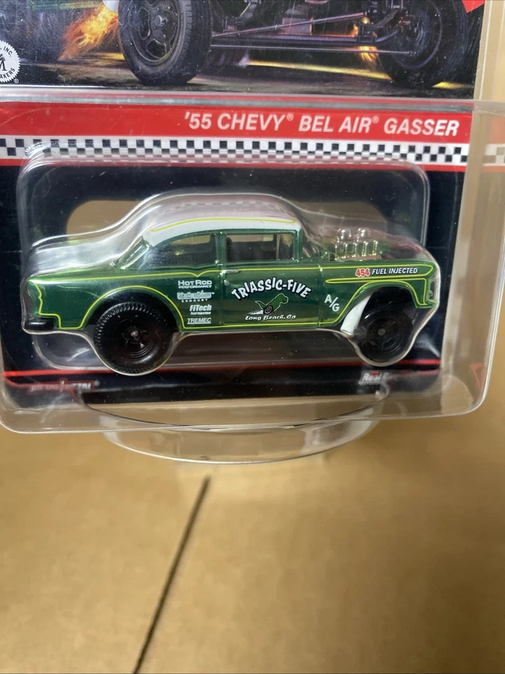 Hot Wheels Red Line Club Chevy Bel Air Gasser 1955 1:64 Scale Car - Green - Image 2 of 3