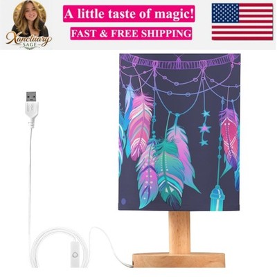 Table Lamp Dream Catcher Native American Indian Blue Blur Dot Dreamcatcher Ni...