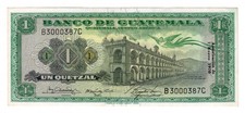 GUATEMALA   1 QUETZAL   1970   P-52g   AUNC  SEE LOOK