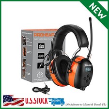 PROHEAR 027 AM FM Radio Headphones with Digital Display, 25dB NRR, Safety Ear Pr