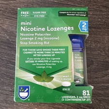 Nicotine Lozenges Mini 2mg Mint 162 Total 81 Count 2026 Compare to Nicorette