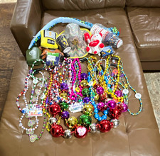 Mardi Gras Bead Necklace Mixed Lot Multicolor Plastic Costume Beads