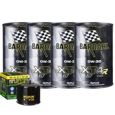 Set Service Bardahl Öl XT4R 0W30 + Filter Für Ducati 350 Indiana