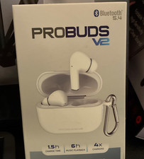 Probuds V2 Wireless Bluetooth Earbud In-Ear Headphones White Charging Case