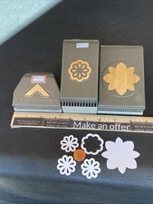 Stampin' Up Paper Punch LOT 3 Label Tag Name Plate Scrapbook AS IS PARTS REPAIR