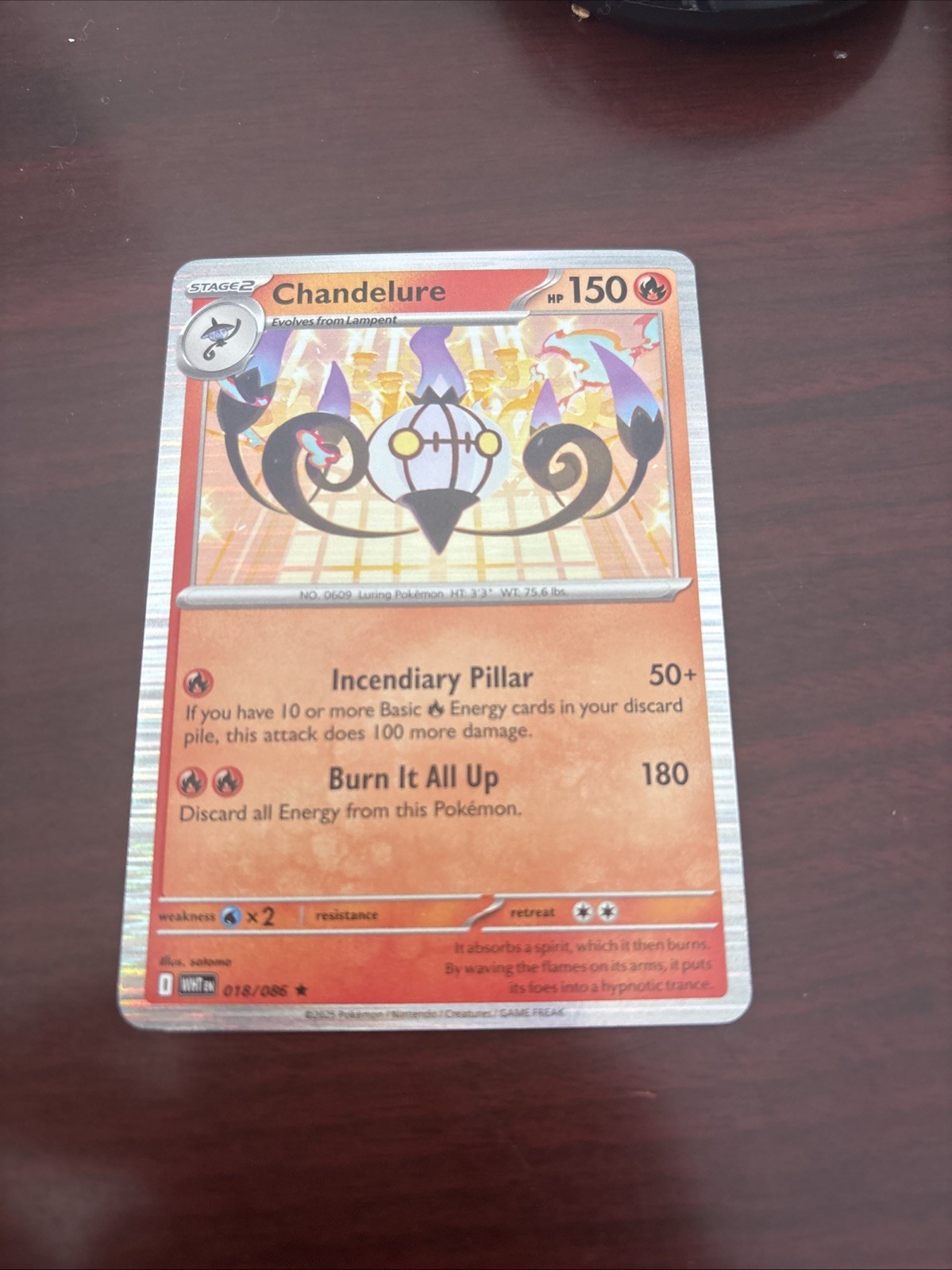Pokemon Chandelure 018/086 Sv: White Flare Reverse Holo