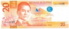 Republika Ng Pilipinas Philippines 20 Piso 2014 gem U